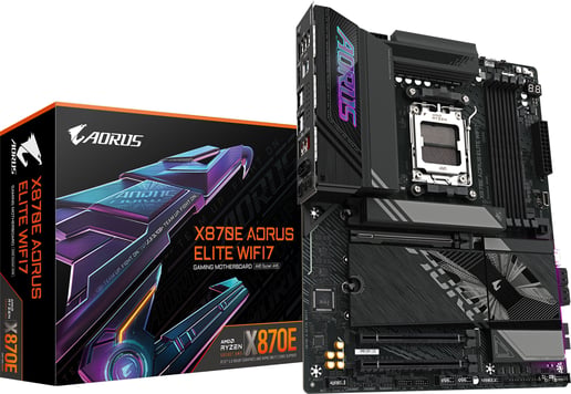 Gigabyte X870E AORUS ELITE WIFI7 ATX Motherboard for AMD Socket AM5 CPUs